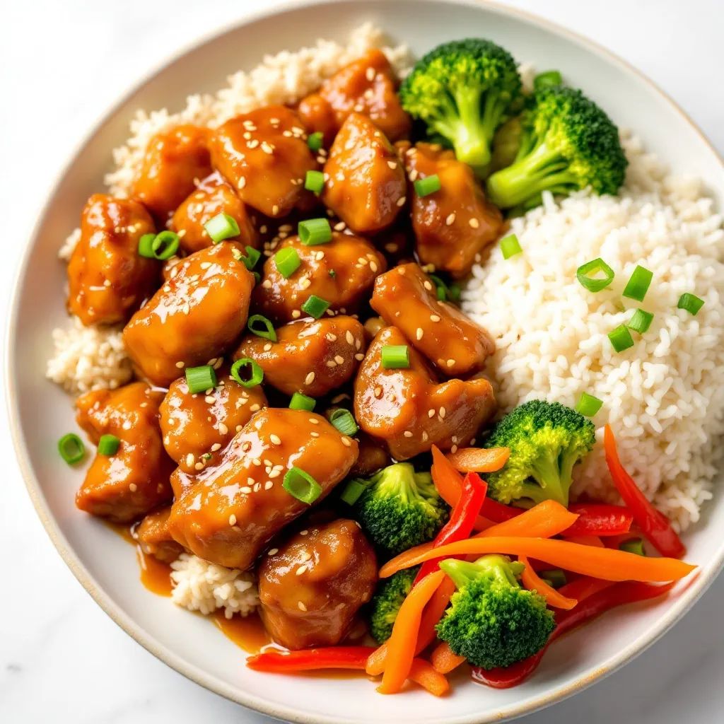 Healthy Asian Fusion General Gau Chicken