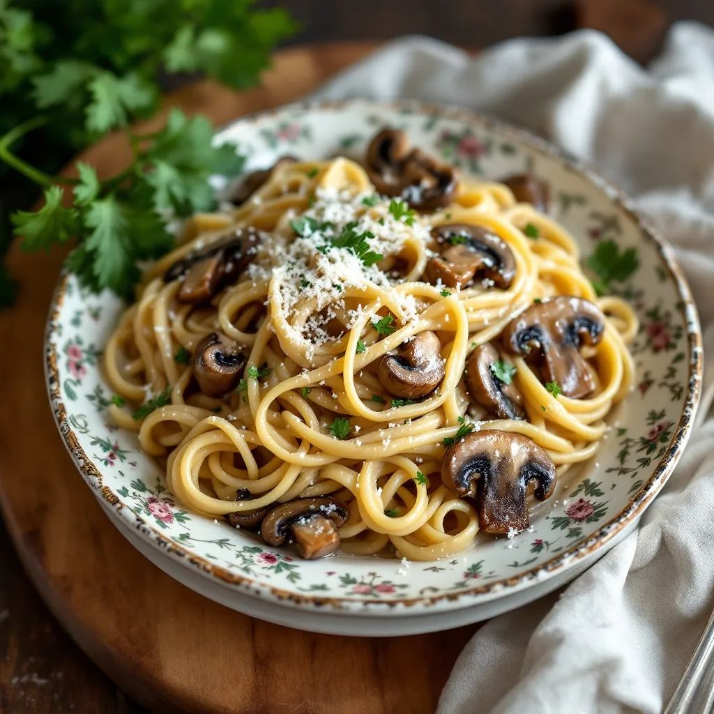 Creamy Garlic Mushroom Pasta