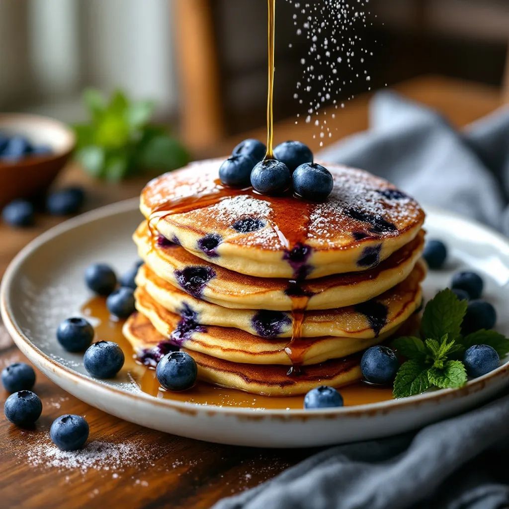 Mini Bite-Sized Blueberry Pancakes