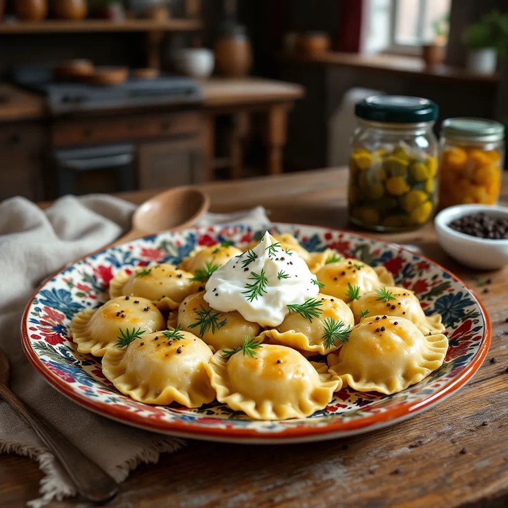 Classic Polish Pierogi with Mushroom and Sauerkraut Filling