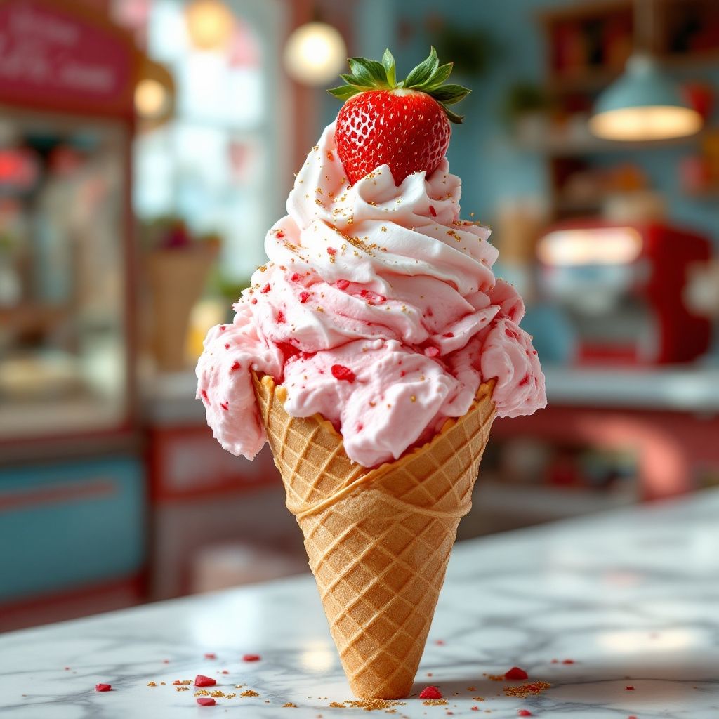 Classic Strawberry Ice Cream